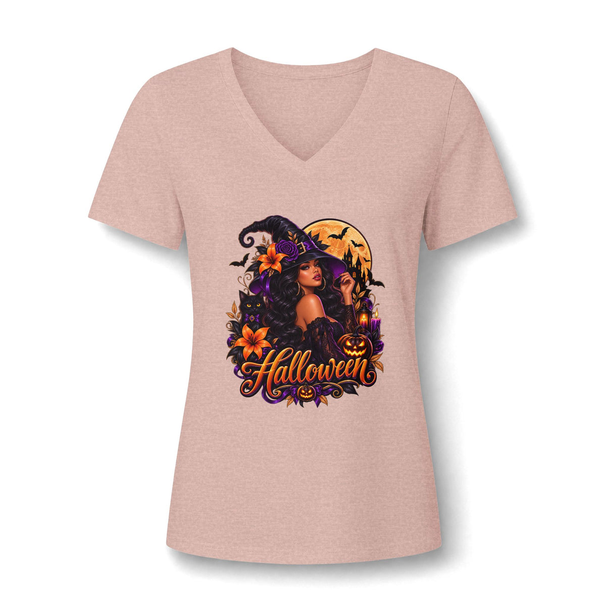 Women's Relaxed Heather CVC V-Neck Tee
