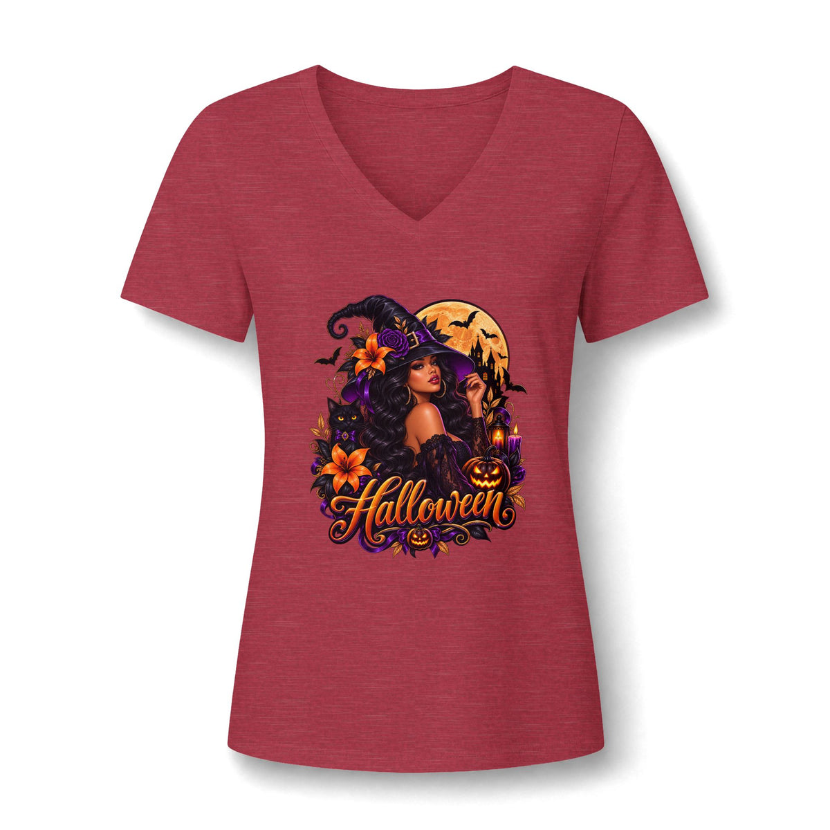Women's Relaxed Heather CVC V-Neck Tee