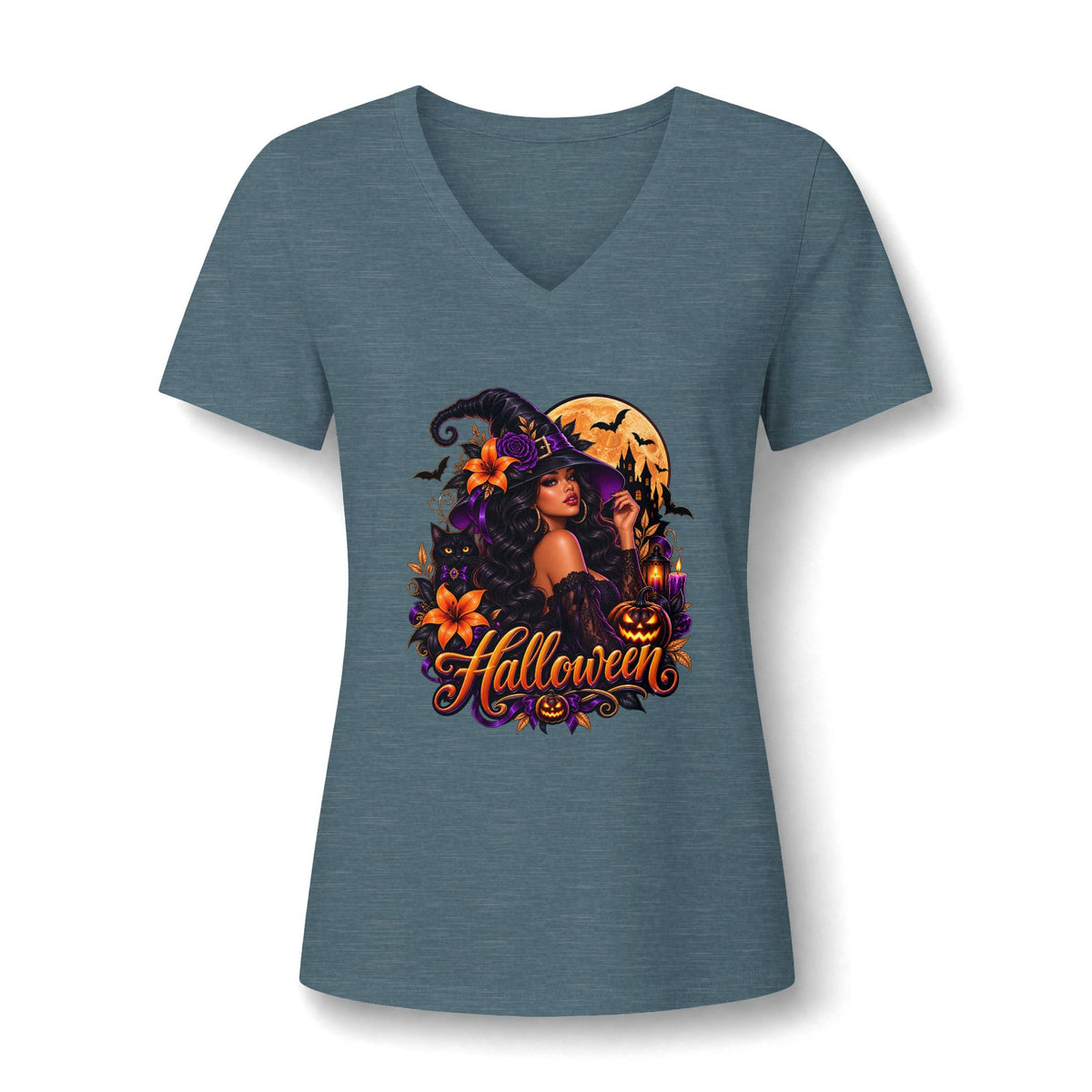 Women's Relaxed Heather CVC V-Neck Tee